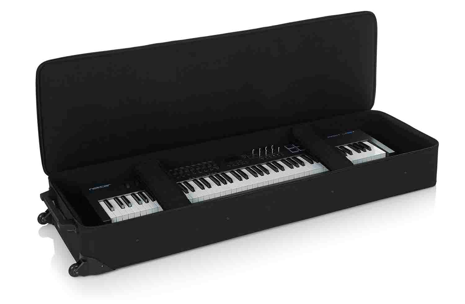 Gator Cases GK-88 Rigid EPS Foam Lightweight Case for 88 Note Keyboards with Wheels - Hollywood DJ