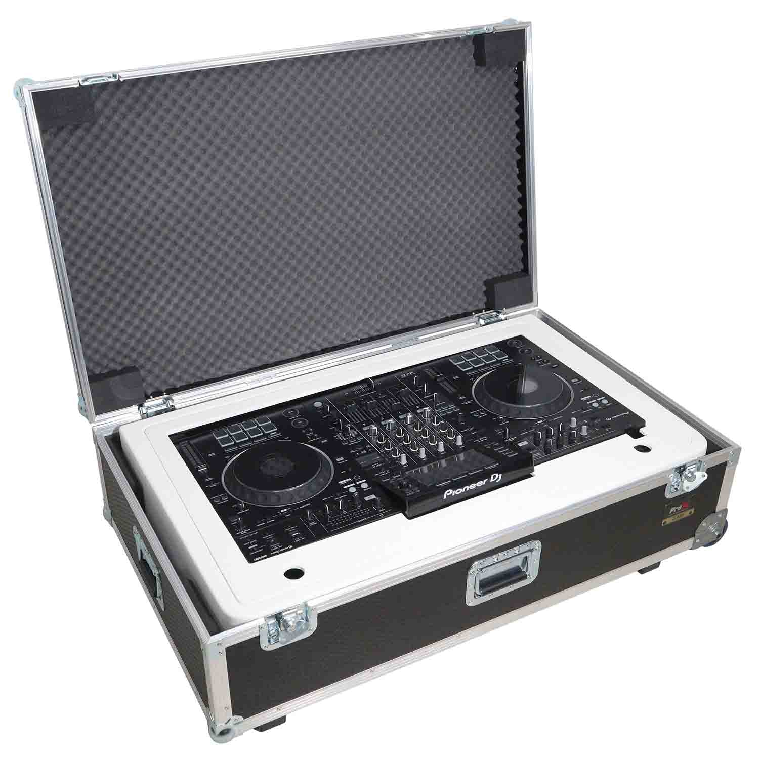 ProX XZF-DJCTWCASE Control Tower DJ Stand with Laptop Stand, and Travel Cases - White Finish - Hollywood DJ