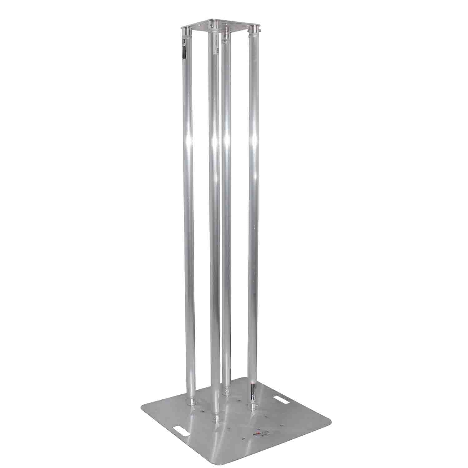 ProX XT-S4X656TOTEM 6.56 Feet Totem Package with 12in Top Plate, 30in Base Plate and Four 2 Meter F31 Tubes with White Scrim Cover - Hollywood DJ