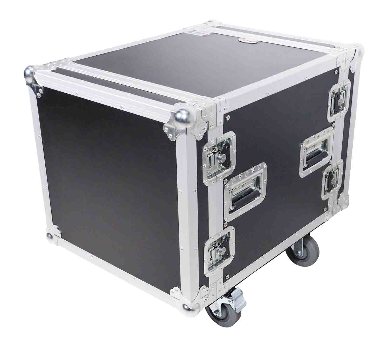 ProX T-10RSS, 10U Space Rack Mount Flight Case 19 Inch Depth with Casters - Hollywood DJ