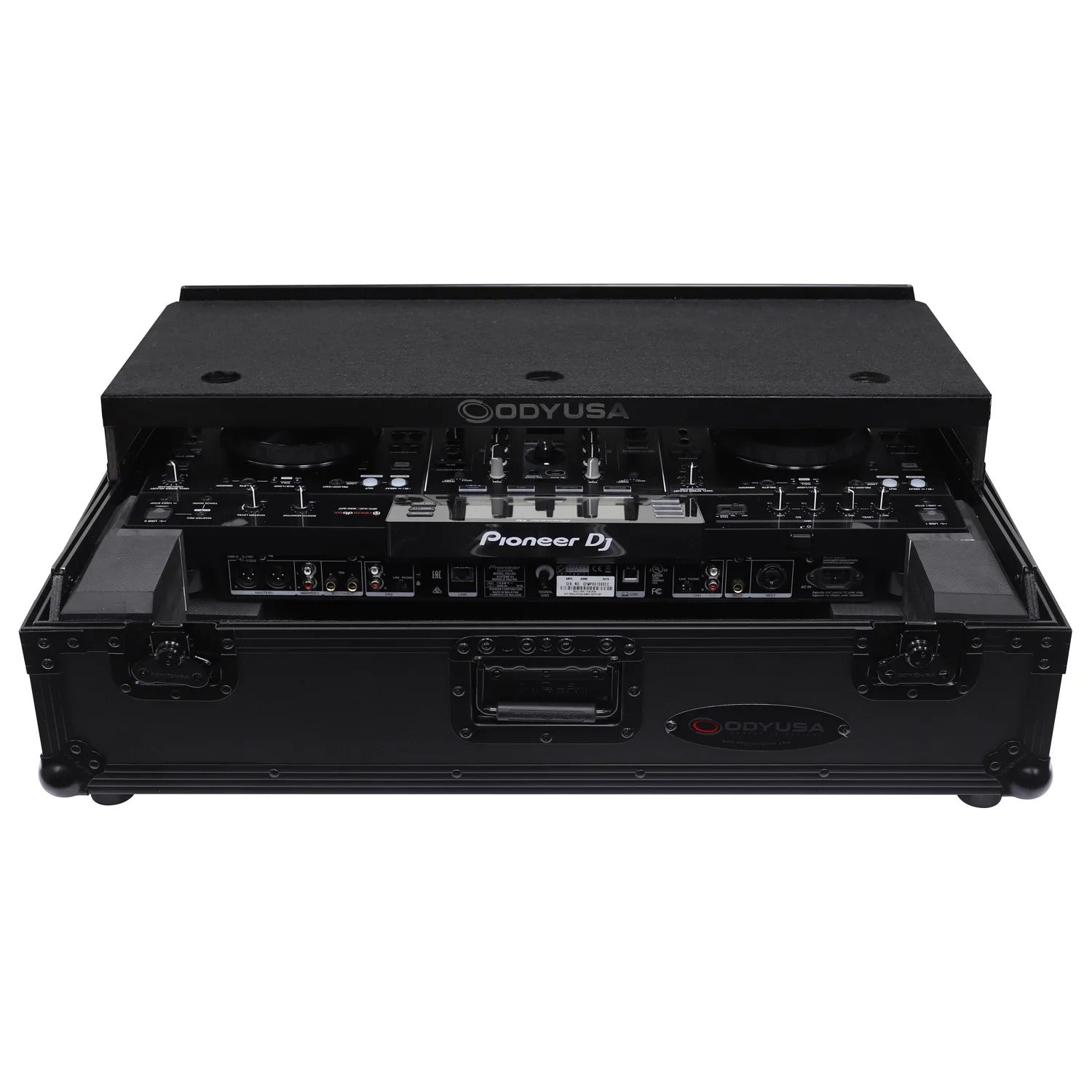 Odyssey FZGSXDJRX2W2BL DJ Flight Case for Black Pioneer XDJ-RX/XDJ-RX2 with 2U Rack Space And Glide Platform - Hollywood DJ