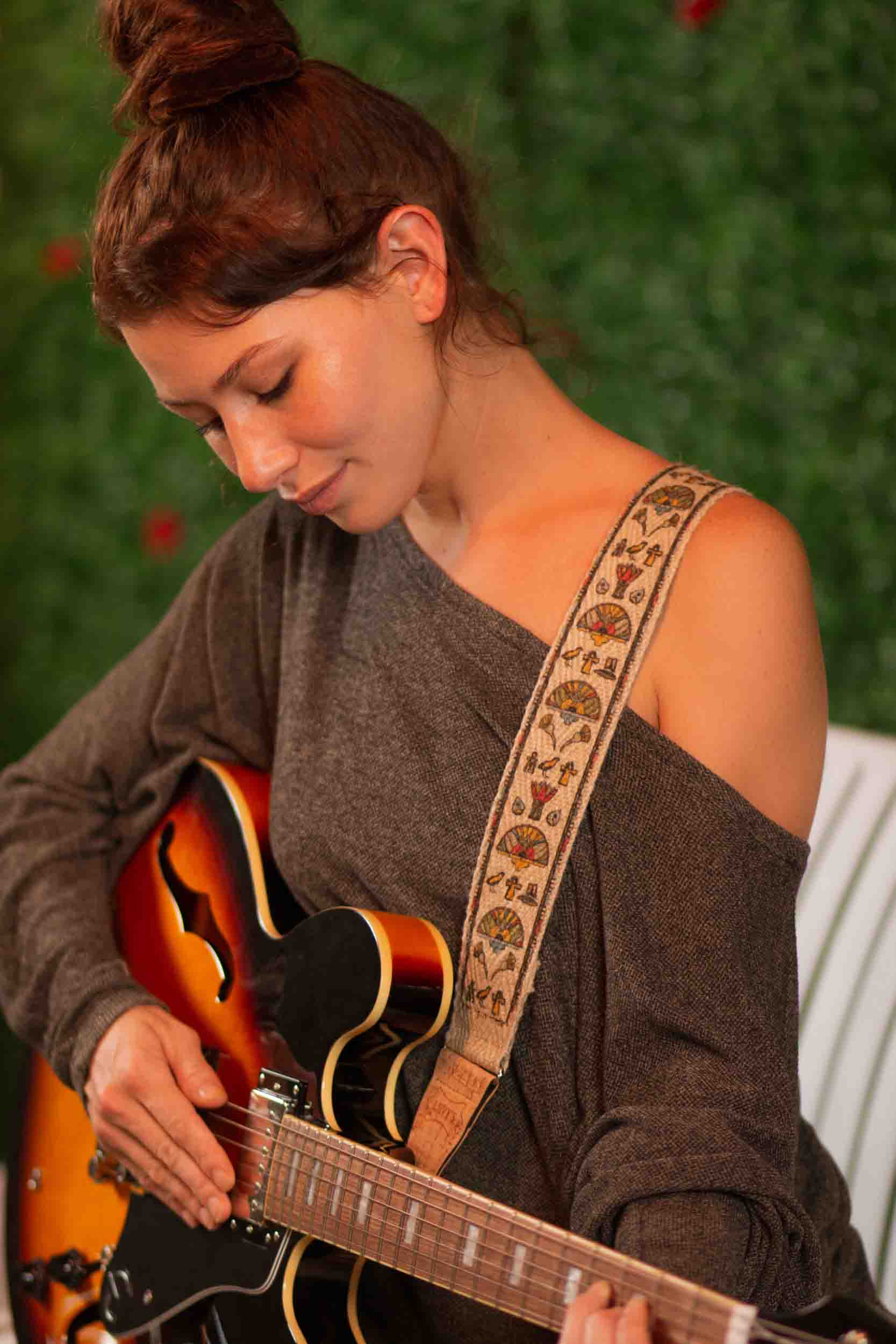 Levy's Leathers MH8P-004 2″ Hemp Vegan Guitar Strap with Printed Egyptian Design - Hollywood DJ