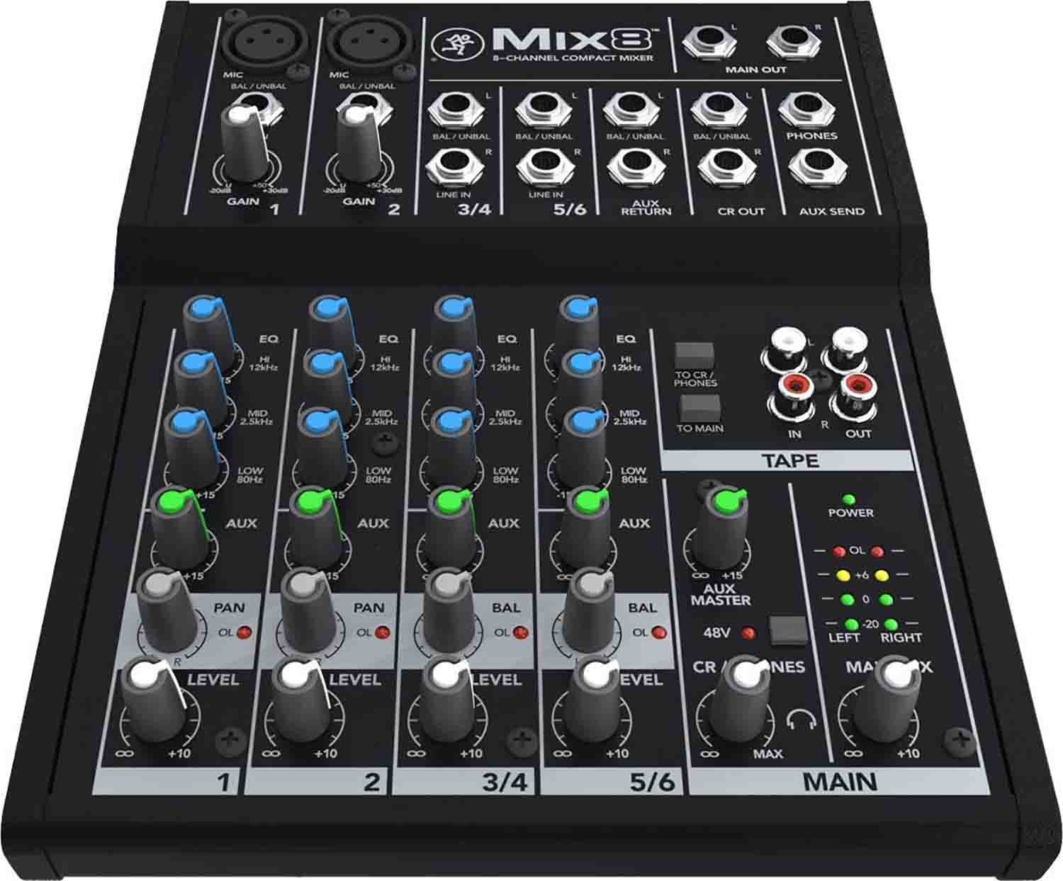 Mackie Mix8 8-Channel Mix Series Compact Mixer - Hollywood DJ