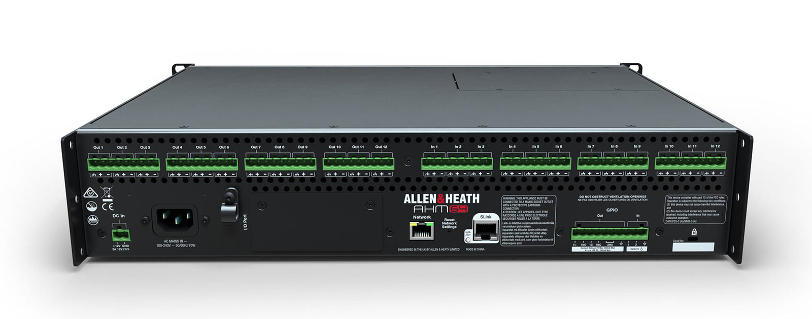 Allen & Heath AHM-64, 64x64 Audio Matrix Processor with 12x12 I/O - Hollywood DJ