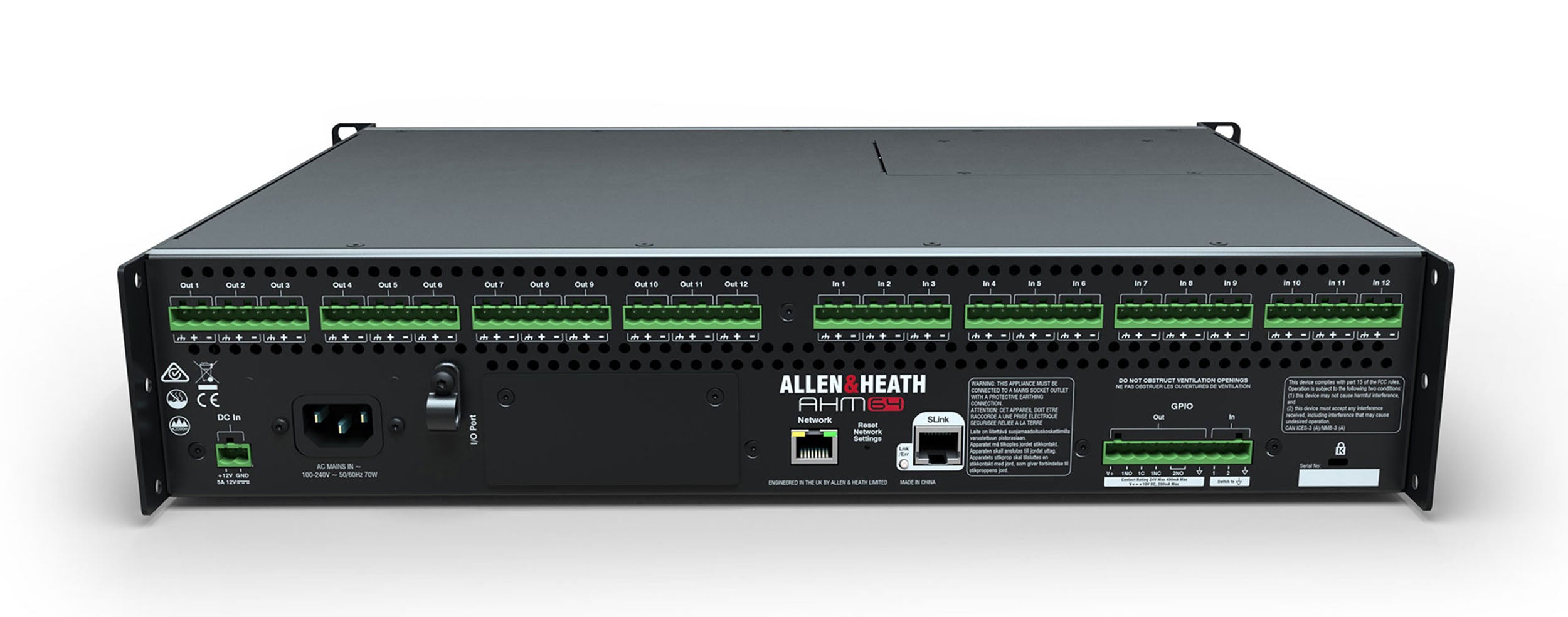 Allen & Heath AHM-64, 64x64 Audio Matrix Processor with 12x12 I/O - Hollywood DJ
