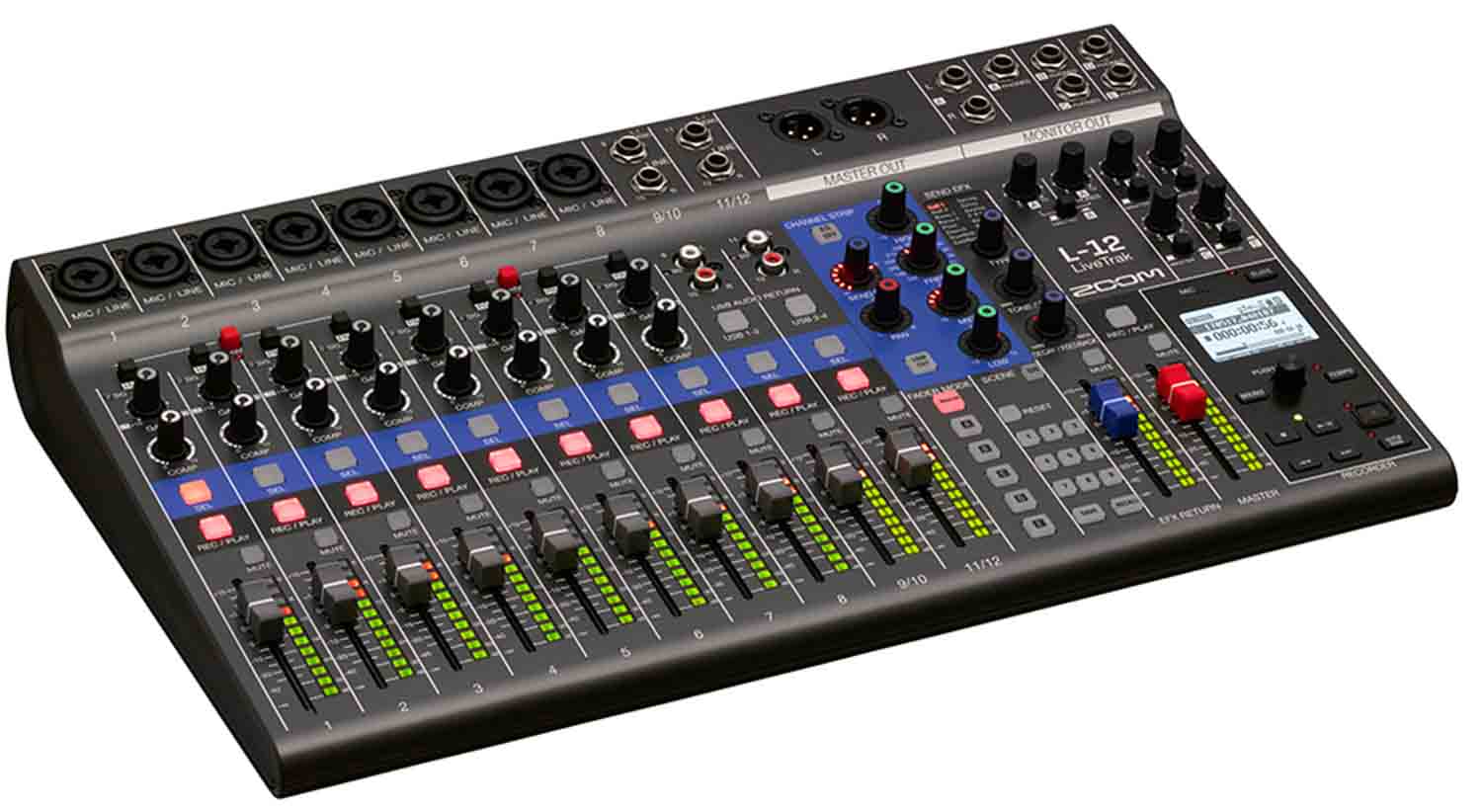 Open Box: Zoom LiveTrak L-12, 12 Channels Mixer With 12 Track Playback - Hollywood DJ