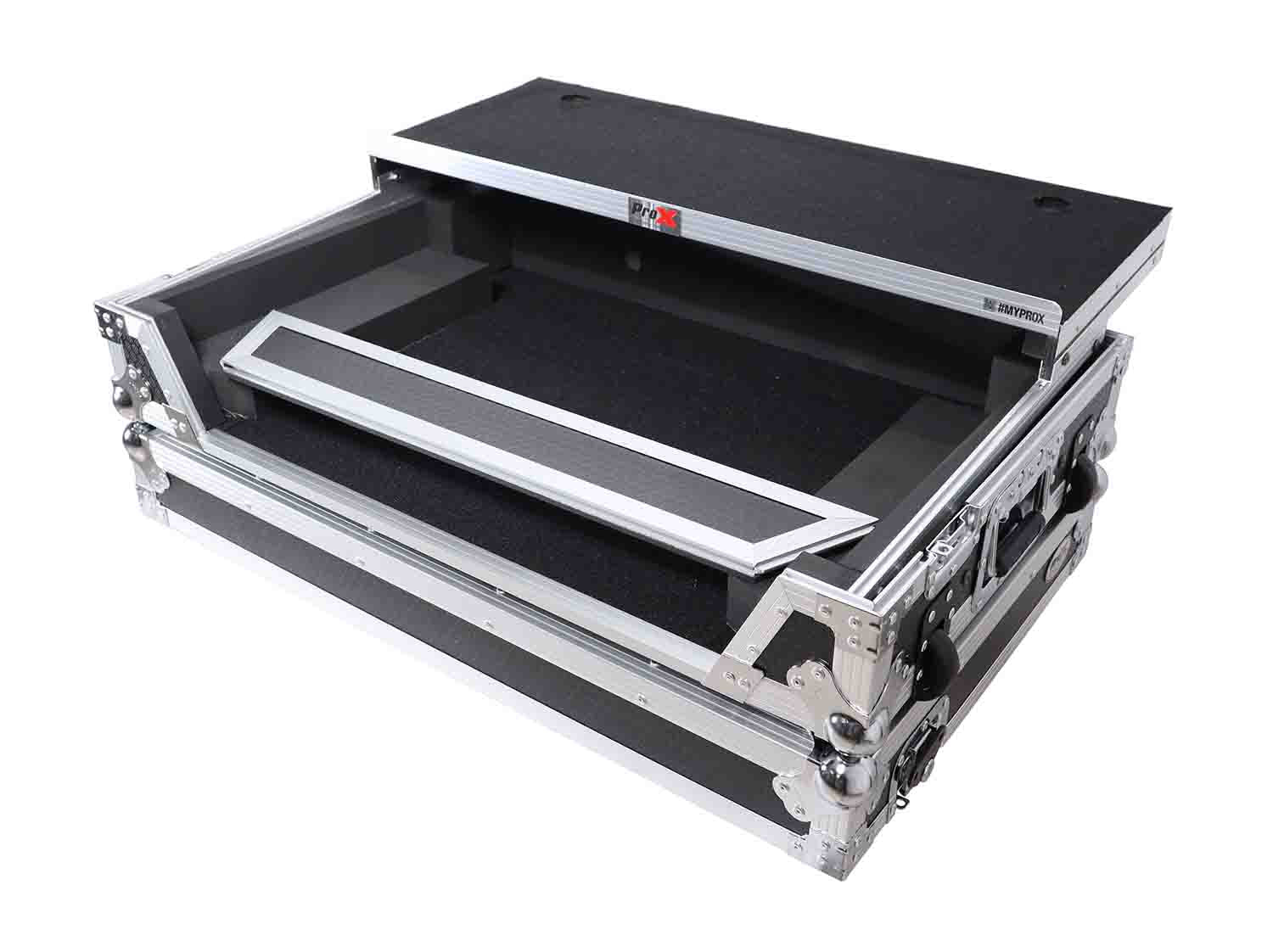 ProX XS-DDJFLX10 WLT Flight Style Road Case fPioneer DDJ-FLX10 DJ Controller with Laptop Shelf - Hollywood DJ