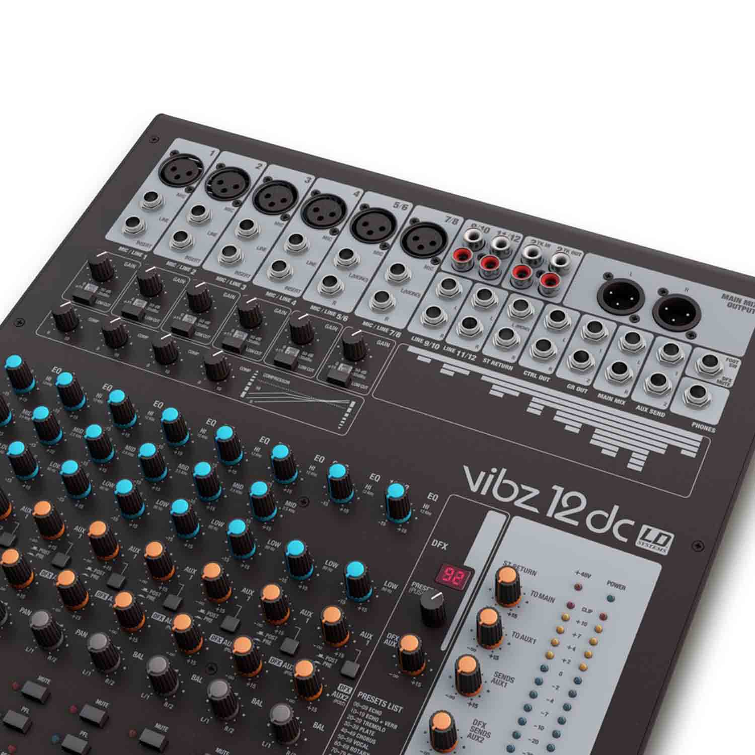 LD Systems VIBZ 12 DC 12 Channel Mixing Console with DFX and Compressor - Hollywood DJ