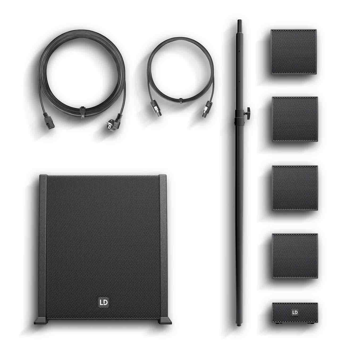 LD Systems CURV500ES Portable Array System Entertainer Set Including Distance Bar and Speaker Cable - Hollywood DJ