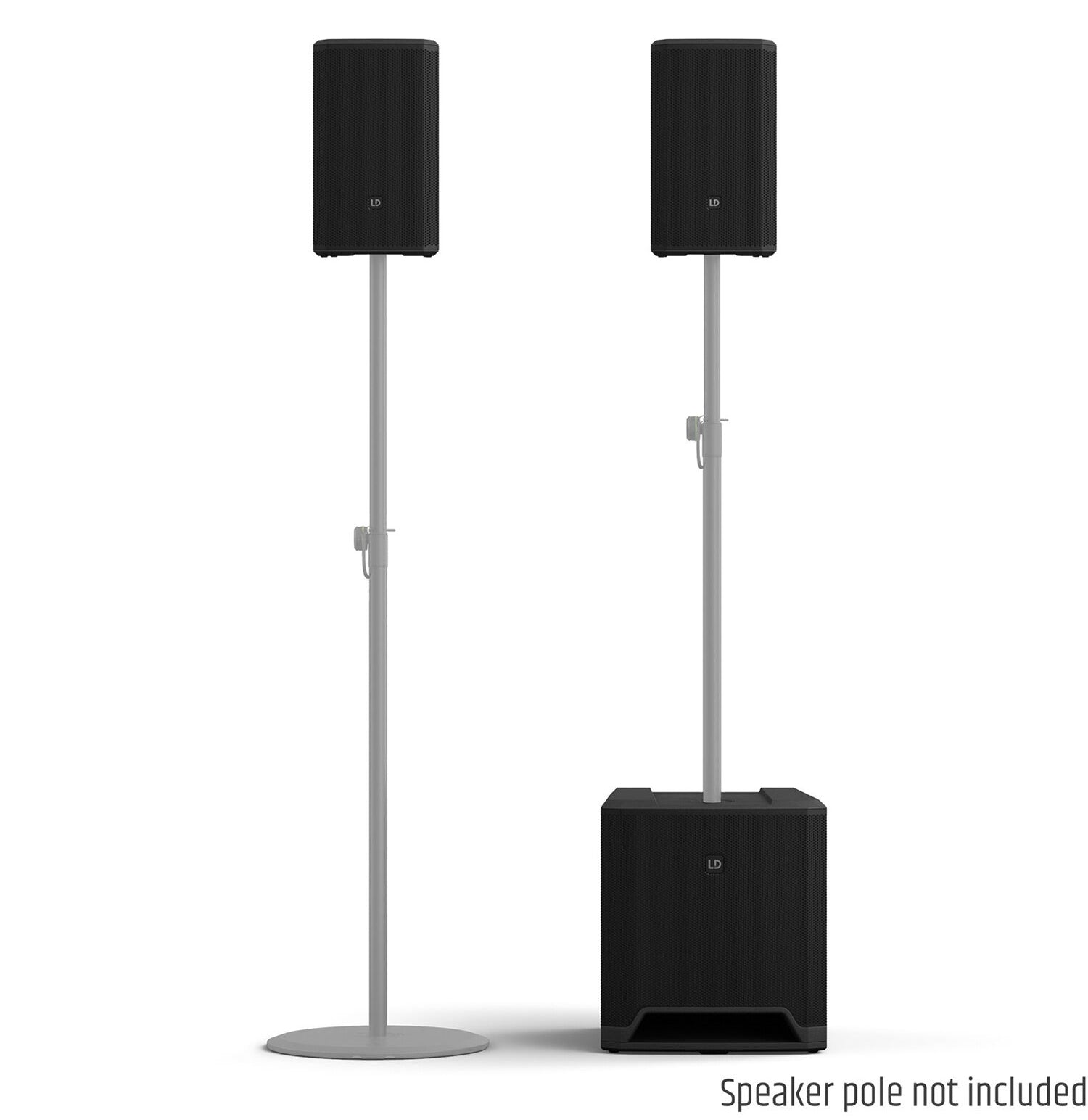 LD Systems DAVE 12 G4X Compact 2.1 Powered PA System with Bluetooth and Mixer - 750W RMS - Hollywood DJ