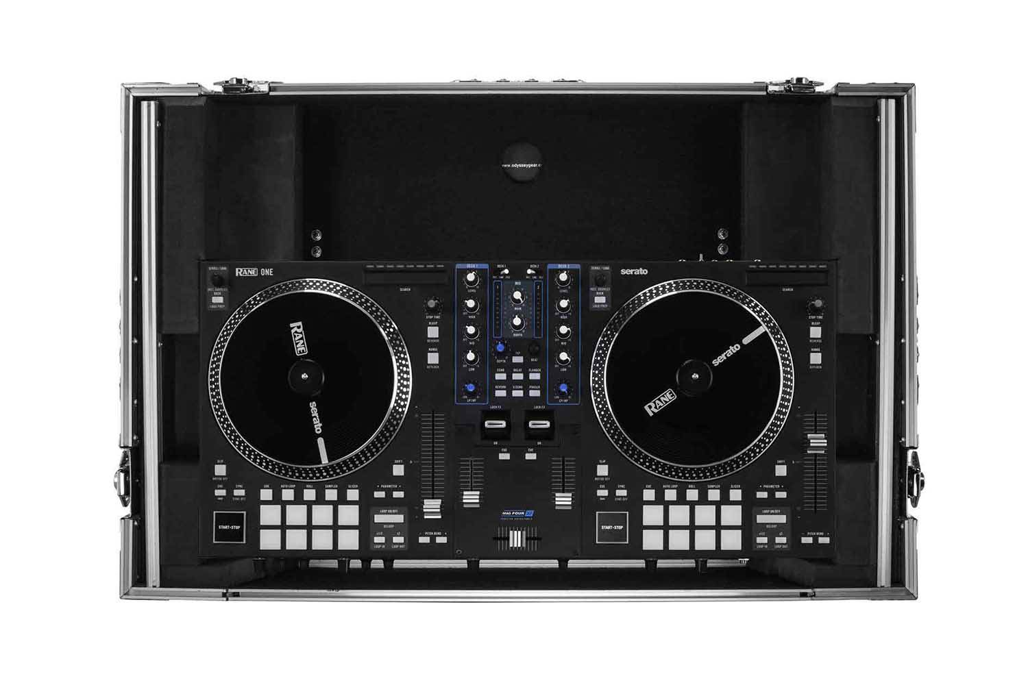 Odyssey FZGSRANEONEW1 DJ Flight Case for Rane One with 1U Rack Space and Glide Platform - Hollywood DJ