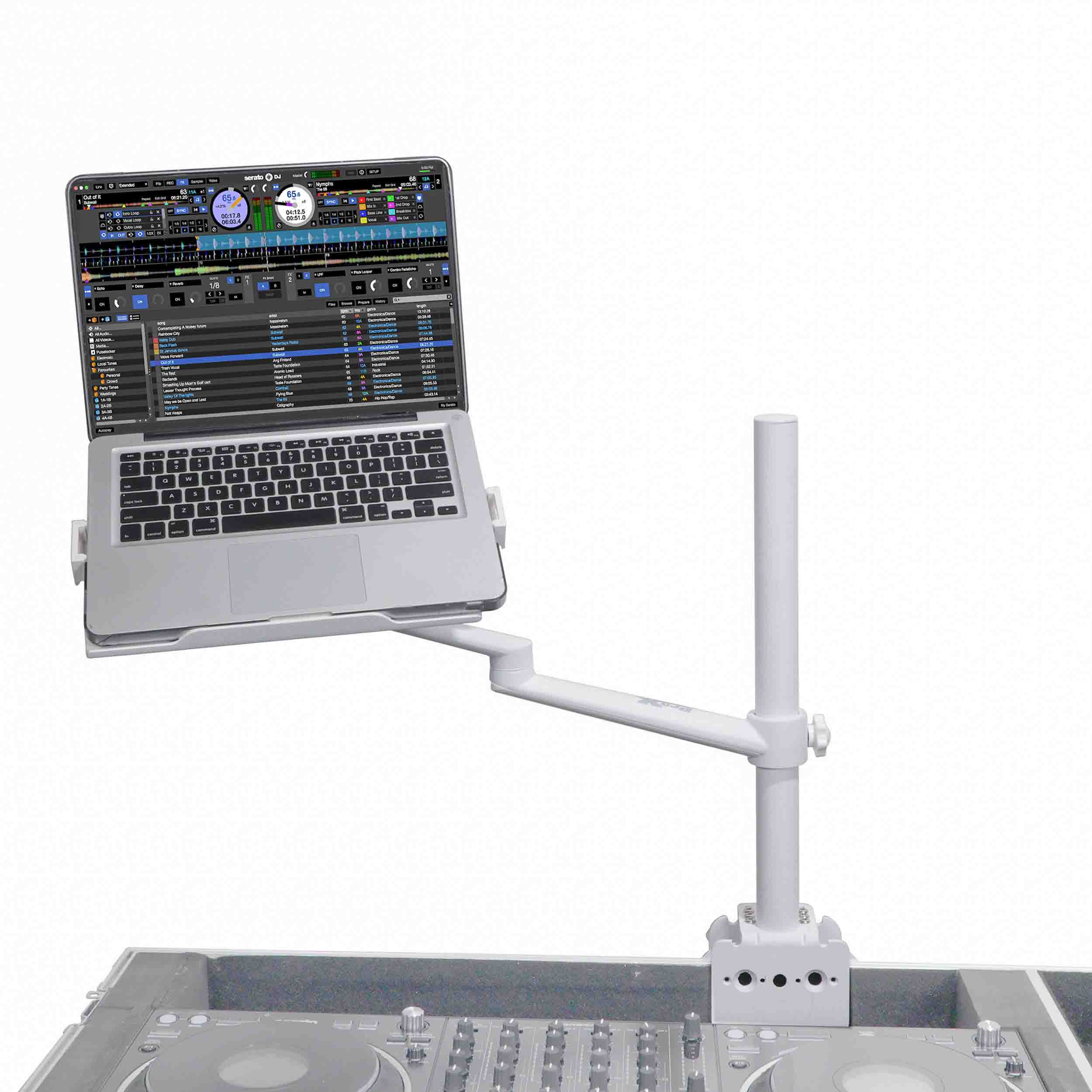 ProX X-FLEXARMWH Adjustable Arm Mount Stand for 12-17" Laptop,VESA 75X75 and 100X100 fit 17-32" Monitor, Flight Case/Table - White ProX Cases