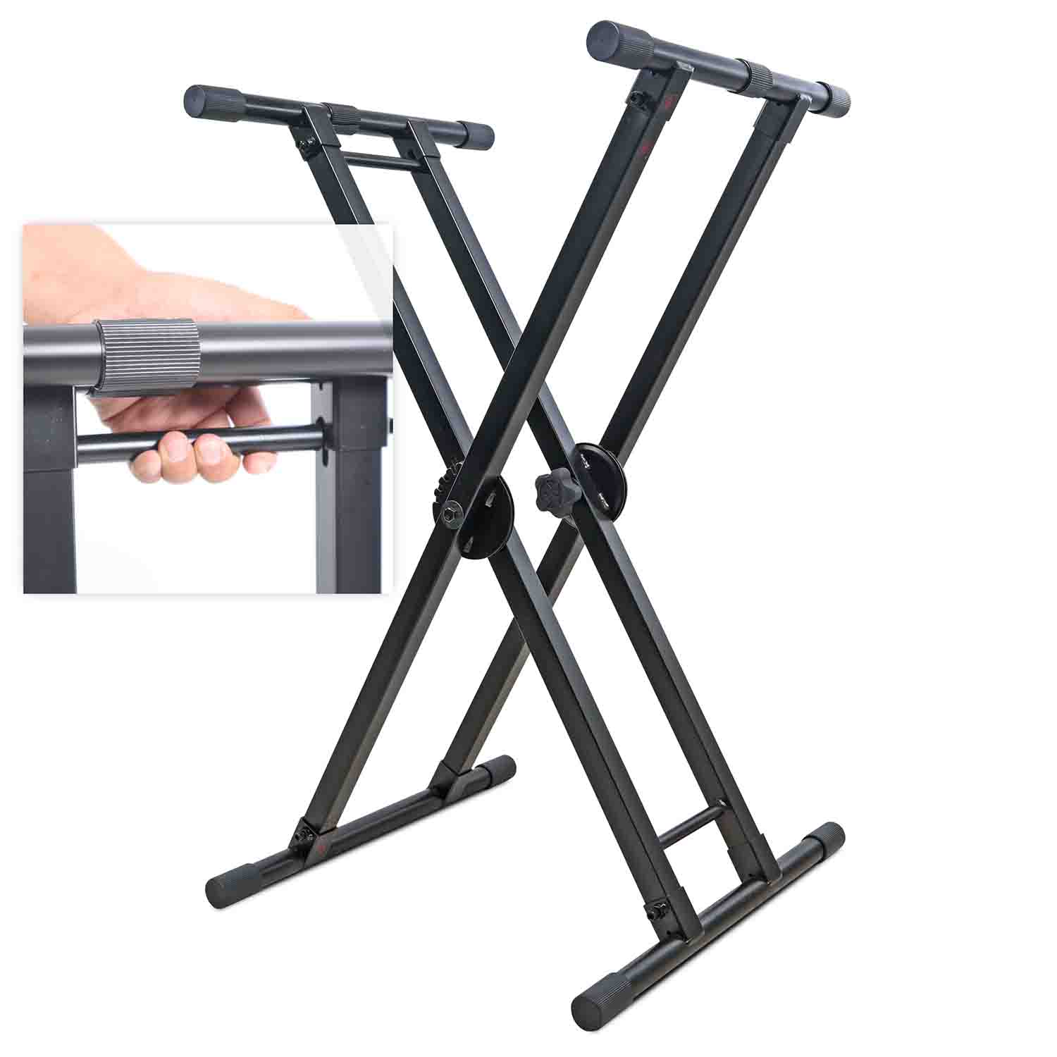 ProX X-KSD22 Dual-Locking Keyboard DJ Controller Case Stand with Squeeze to Adjust Handle - 200 lb Cap - Hollywood DJ