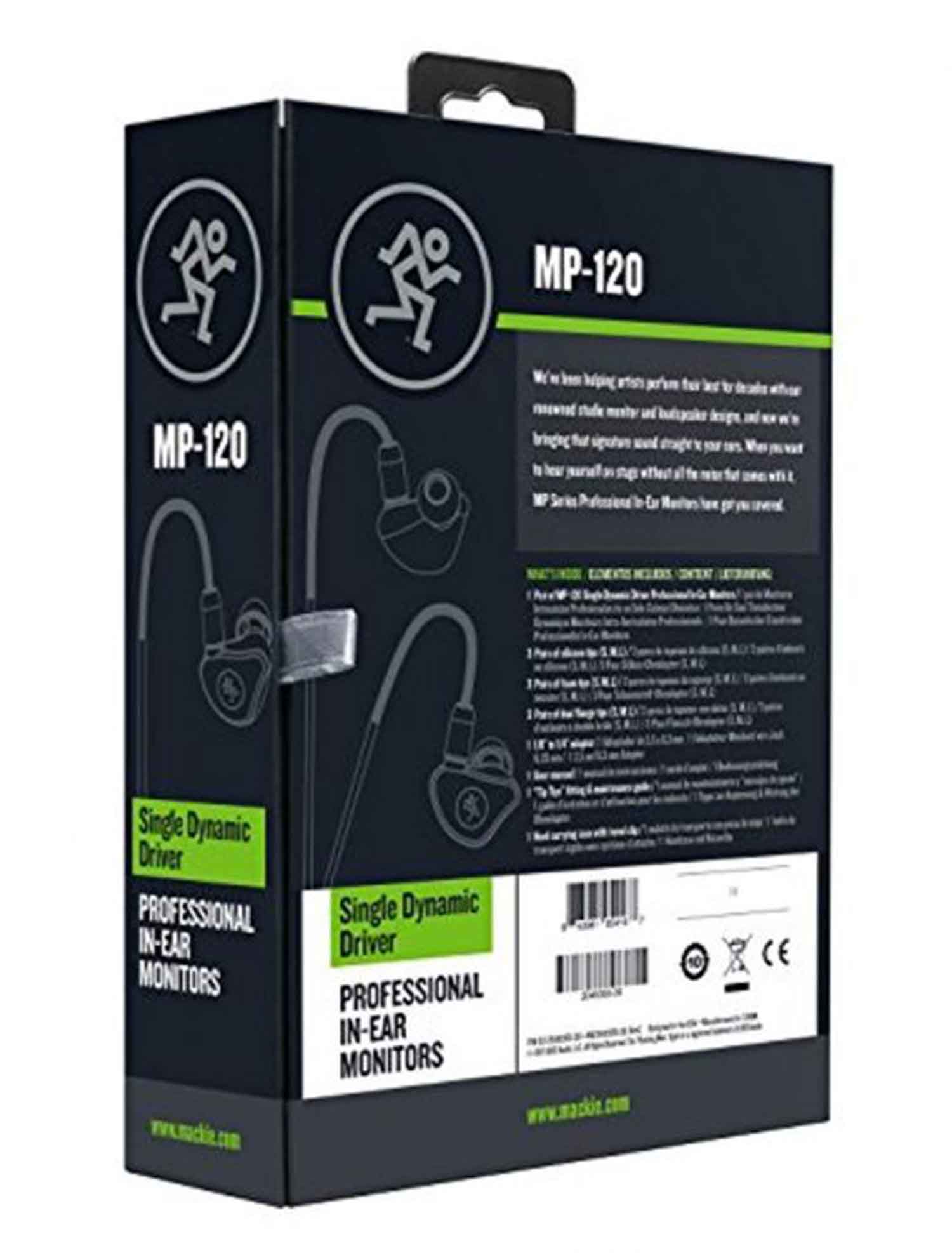 Mackie MP-120, Single Dynamic Driver Professional In-Ear Monitors - Hollywood DJ