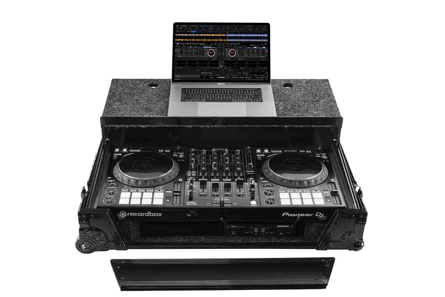 Odyssey FZGSDDJ1000W1BL Flight Case with 1U Rack Space for Pioneer DDJ-1000 / DDJ-1000SRT DJ Controller - Hollywood DJ