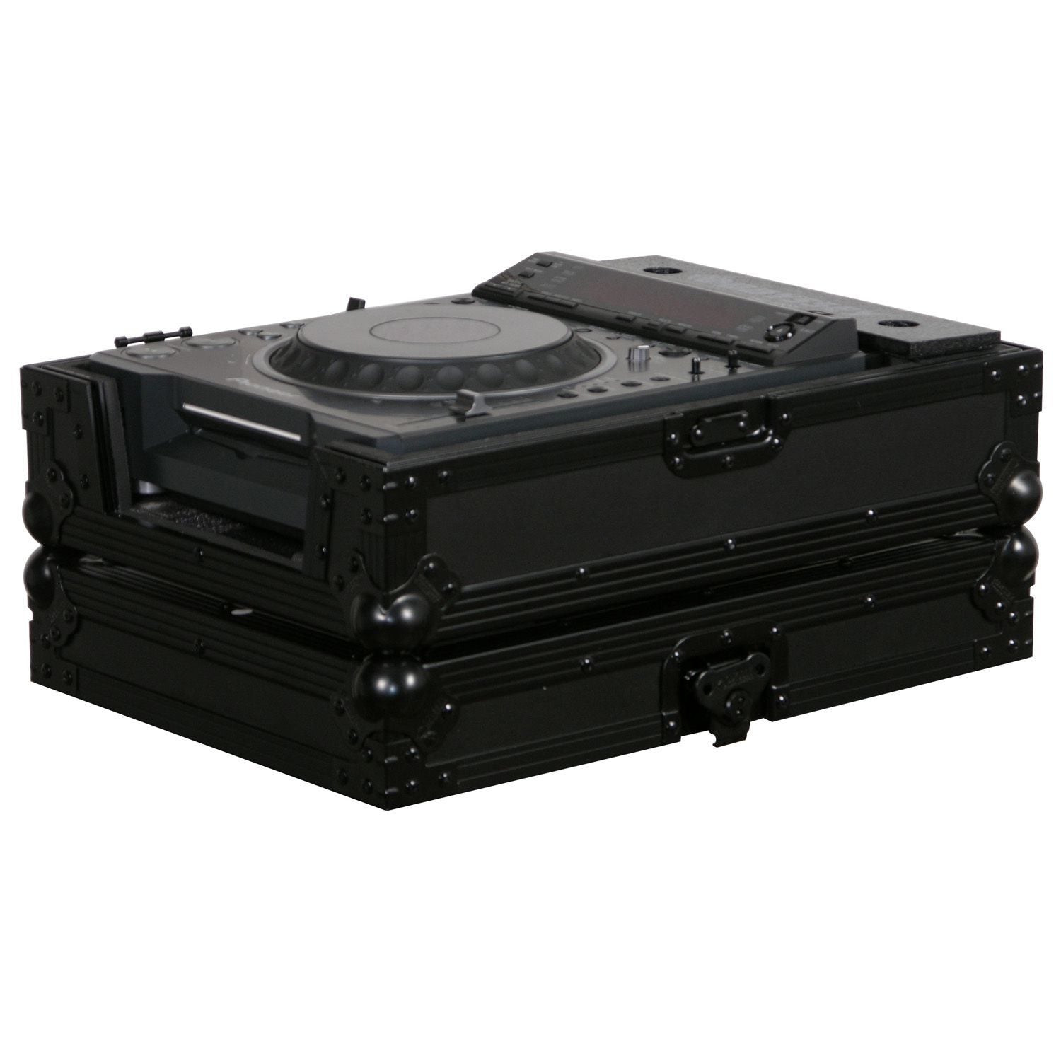 Odyssey FFXCDJBL, Universal Large Format Tabletop CD Digital Media Player Case with LED Panel - Black - Hollywood DJ
