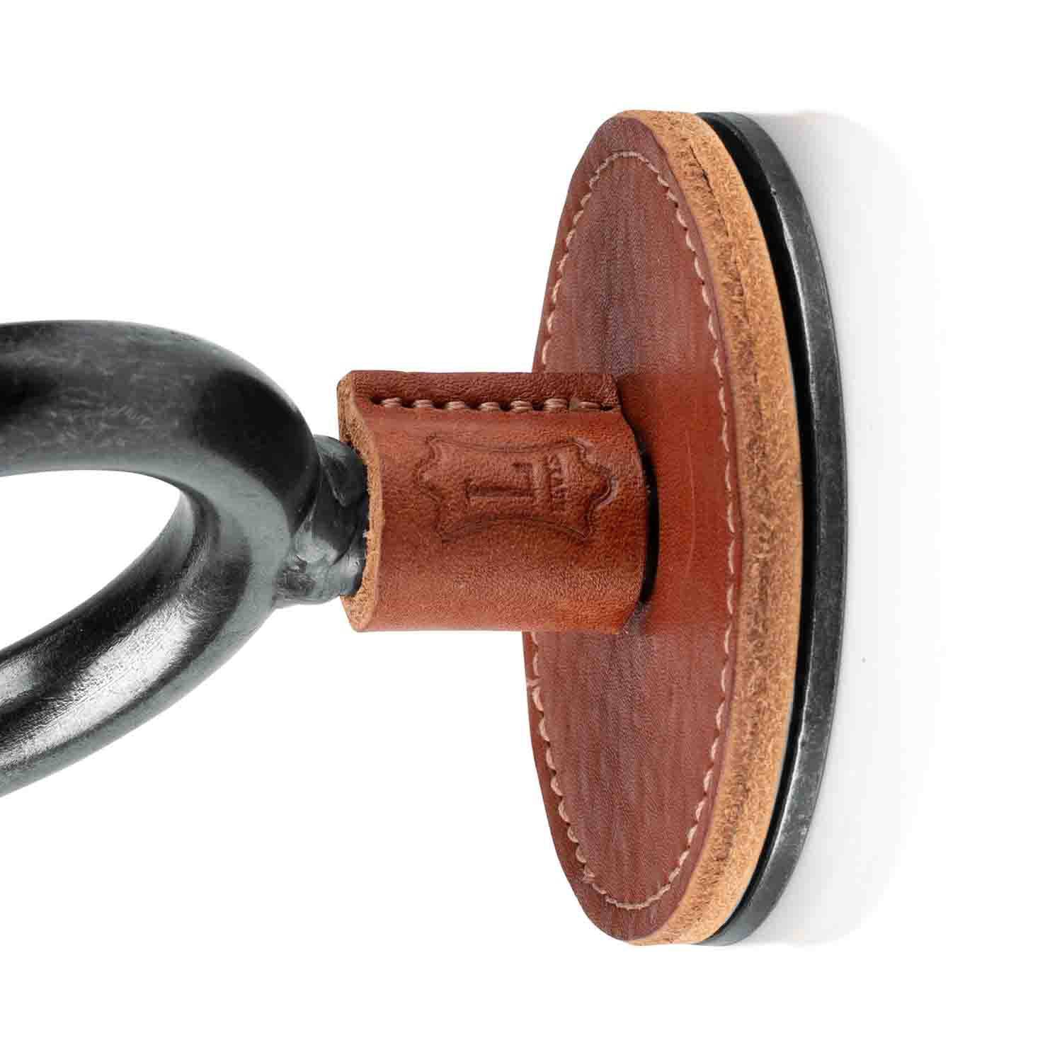 Levy's Leathers LVY-FGHNGR-SMTN Forged Guitar Hanger with Tan Leather - Hollywood DJ