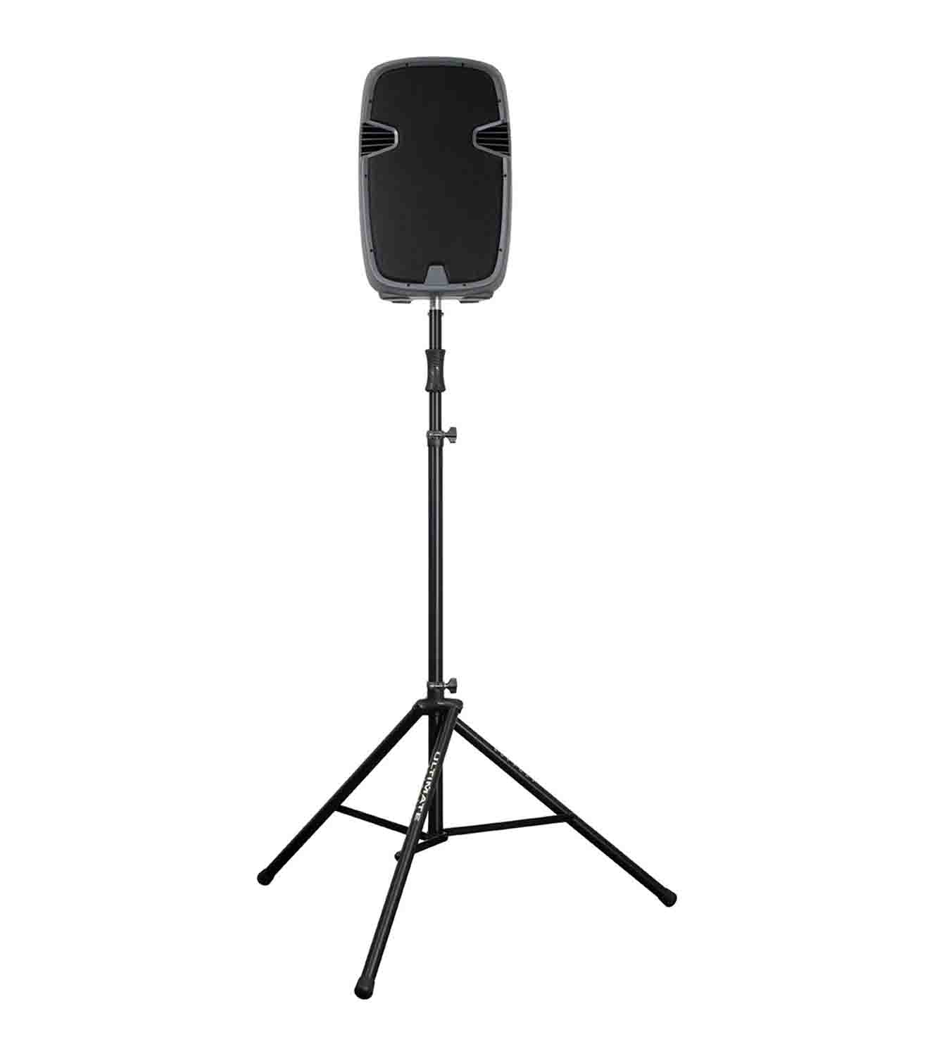 Ultimate Support TS-110B Extra Tall Lift-Assist Tripod Speaker Stand with Integrated Adapter - Hollywood DJ
