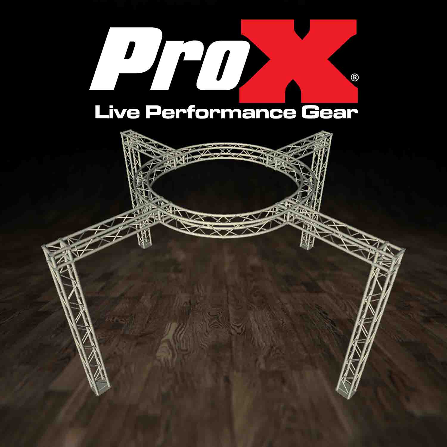 ProX XTP-CS2222-11, Exhibition Module Package Cross X with Circle Top - Hollywood DJ