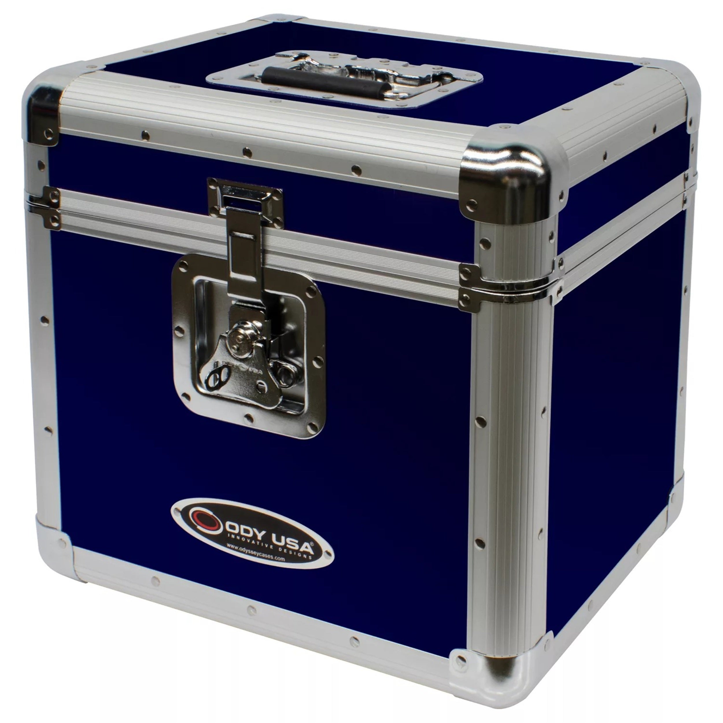 Odyssey KLP2BLU, KROM Series Blue Stackable Record / Utility Case for 70 12in Vinyl Records And LPs by Odyssey