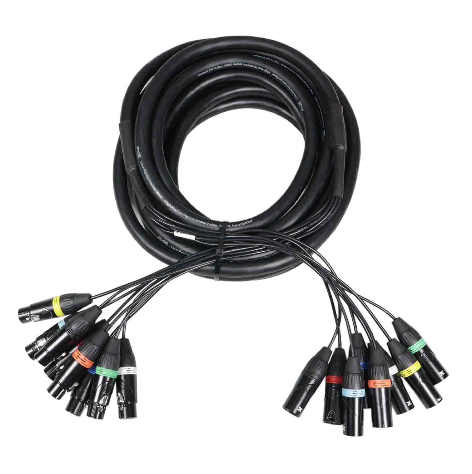 ProX XC-8XLR25 8-Channel XLR3F to XLR3M Balanced Snake Cable - 25 Feet - Hollywood DJ