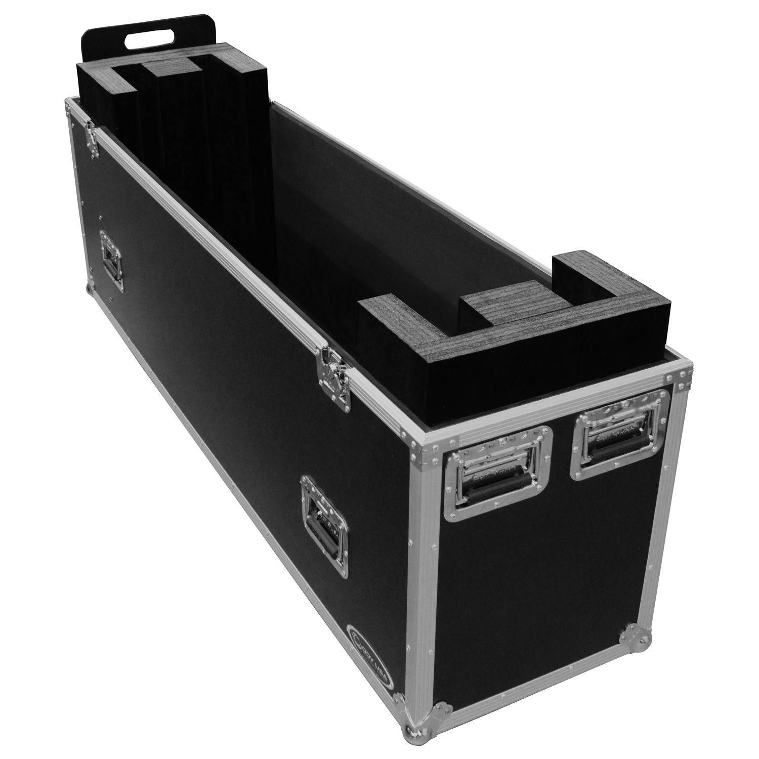 Odyssey FZ2FSM65W Dual 60-65″ Flat Screen Monitor Flight Case with Casters - Hollywood DJ
