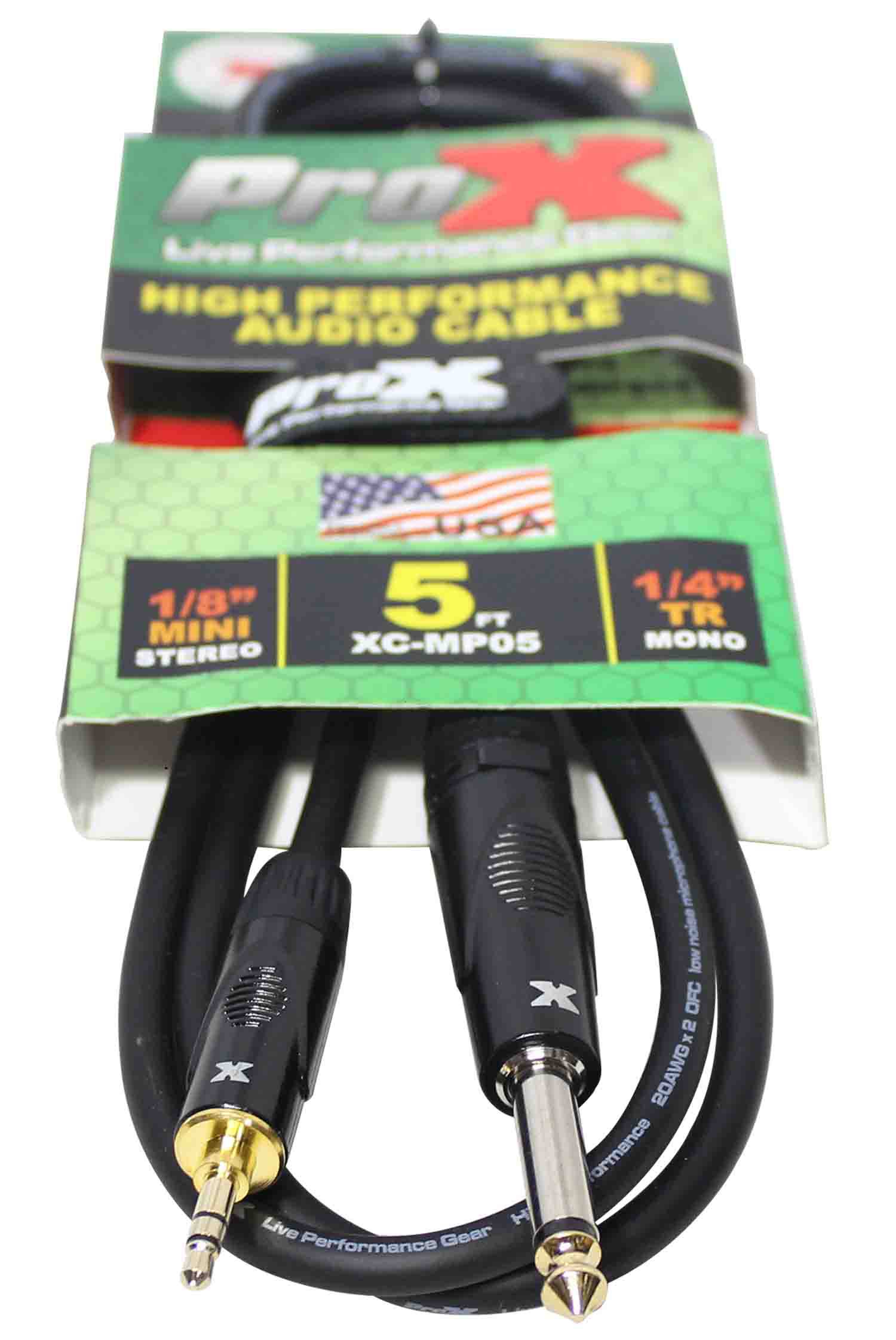 Prox XC-MP05 Unbalanced TRS-M Mini 1/8" to TS-M High Performance Audio Cable - 5 Feet - Hollywood DJ