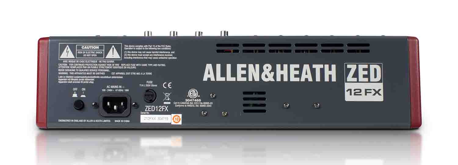 Allen & Heath ZED-12FX Multipurpose 12-Channel Mixer with USB Audio Interface - Hollywood DJ