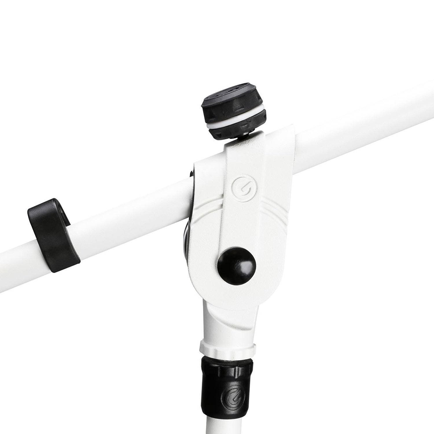 Gravity GMS4322W Microphone Stand With Folding Tripod Base and 2-Point Adjustment Telescoping Boom - White - Hollywood DJ