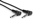 Hosa CSS-105RR Balanced Interconnect Cable Right-angle 1/4 in TRS to Same - 5 Feet - Hollywood DJ