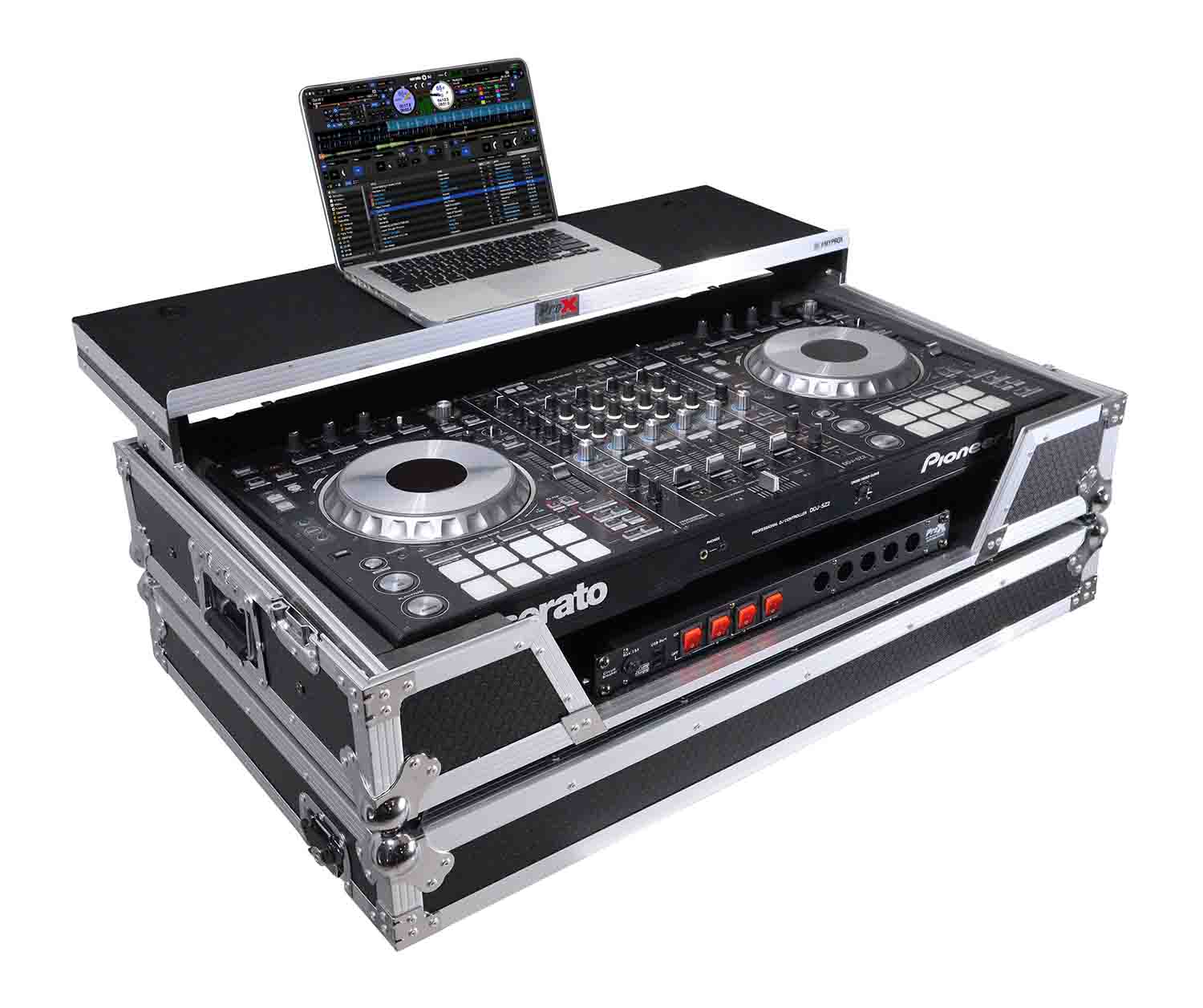 ProX XS-XDJXZ SZ WLT, Flight Case for Pioneer XDJ-XZ and DDJ-SZ2 Digital Controller with Laptop Shelf and Wheels - Hollywood DJ
