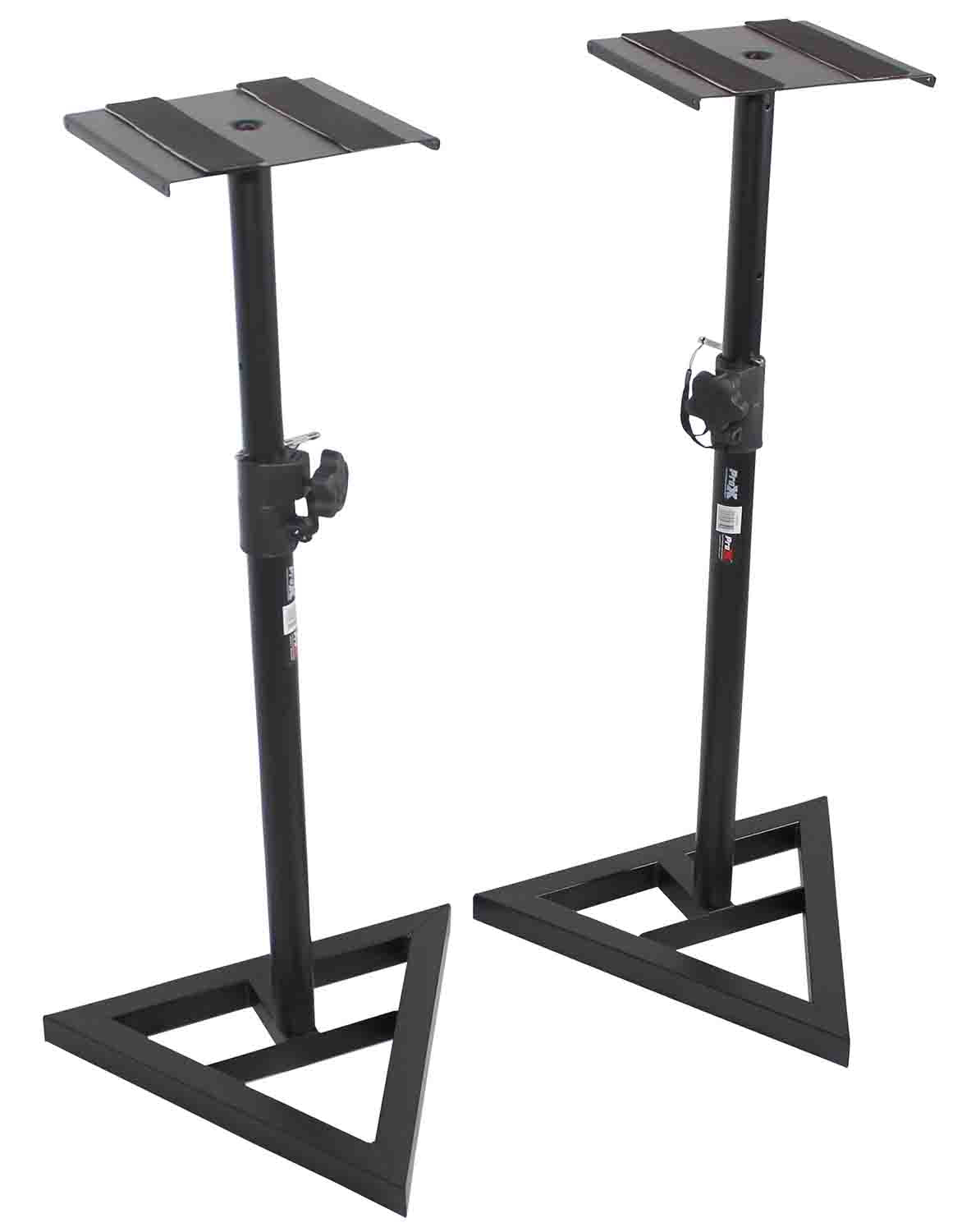 ProX X-MS12 Monitor Speaker Platform Stands Pair - Black Finish - Hollywood DJ