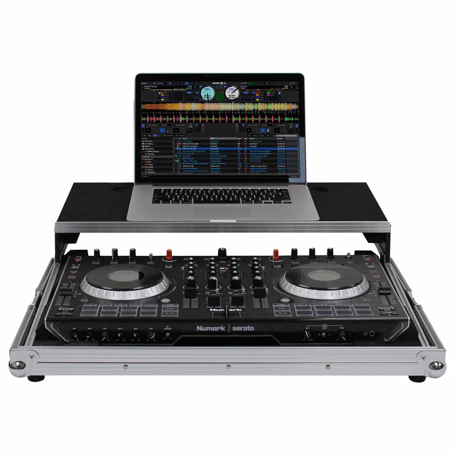 Odyssey FRGSNS6II, Low Profile Numark NS6II Case with Glide Platform - Hollywood DJ