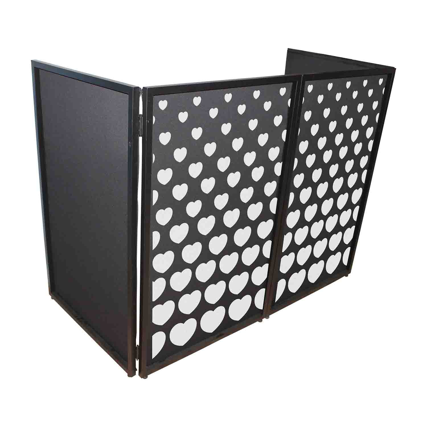ProX XF-SHEARTSQ1X2 Set of Two Stepped Hearts Facade Enhancement Scrims - White Hearts on Black - Hollywood DJ