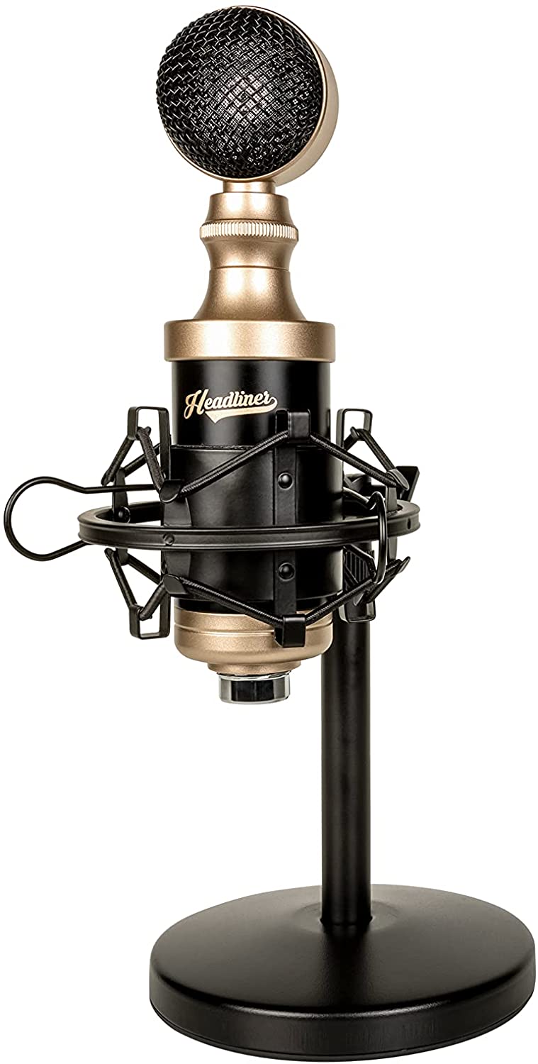 Headliner HL90981 HD3 Monitors and Starlight USB Microphone Bundle for Recording - Hollywood DJ