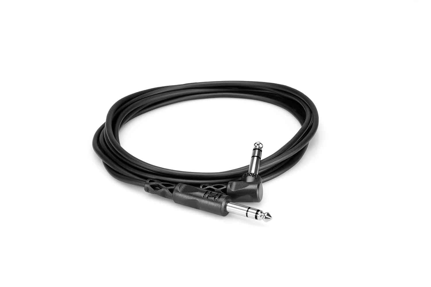 Hosa Balanced Interconnect 1/4 in TRS to Right-angle 1/4 in TRS - Hollywood DJ