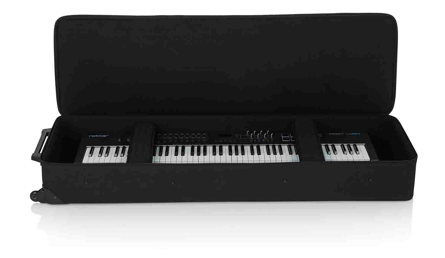 Gator Cases GK-88 Rigid EPS Foam Lightweight Case for 88 Note Keyboards with Wheels - Hollywood DJ