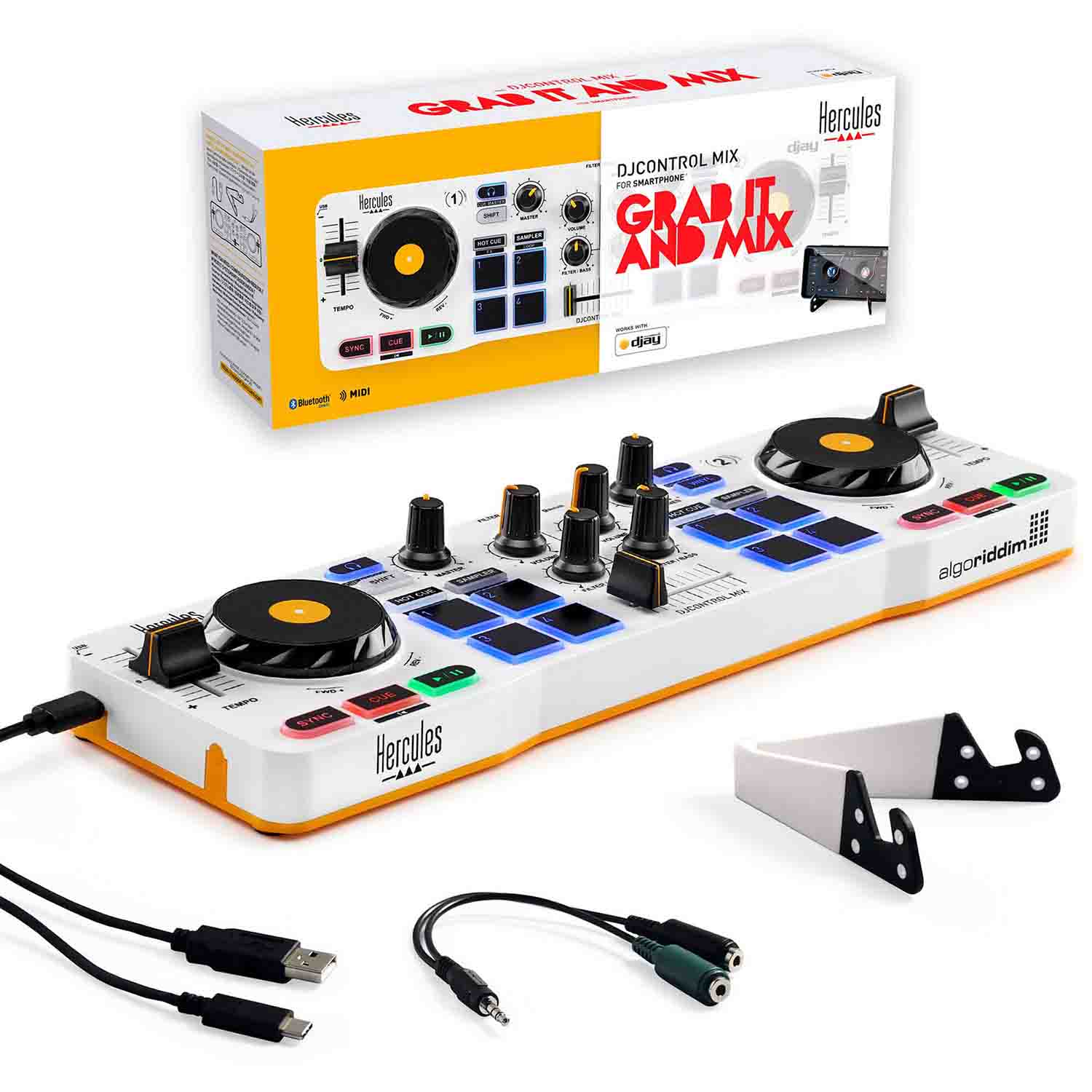 Hercules DJCONTROL MIX for Android and iOS Smartphones with Algoriddim djay App - Hollywood DJ