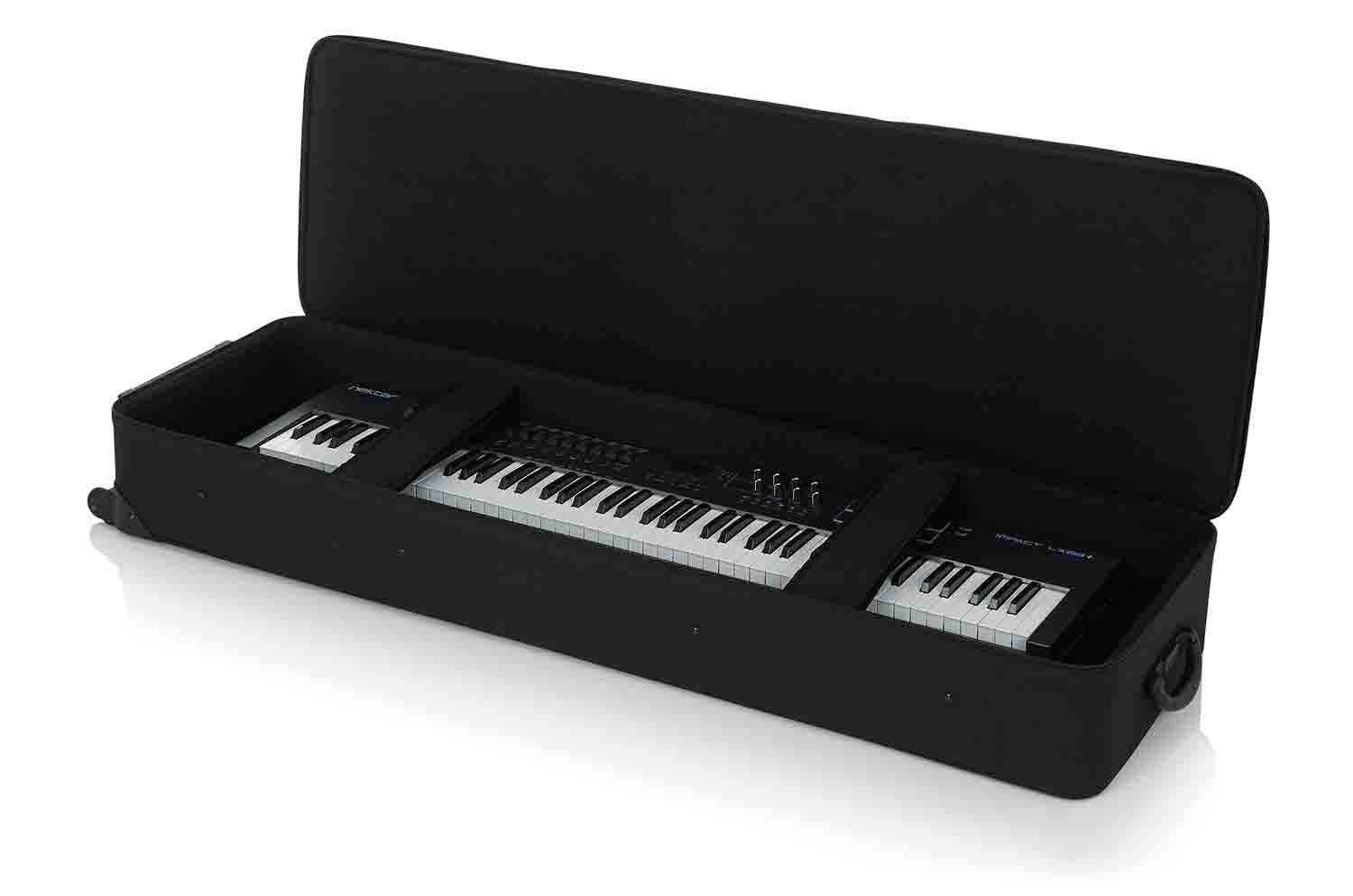 Gator Cases GK-88 Rigid EPS Foam Lightweight Case for 88 Note Keyboards with Wheels - Hollywood DJ