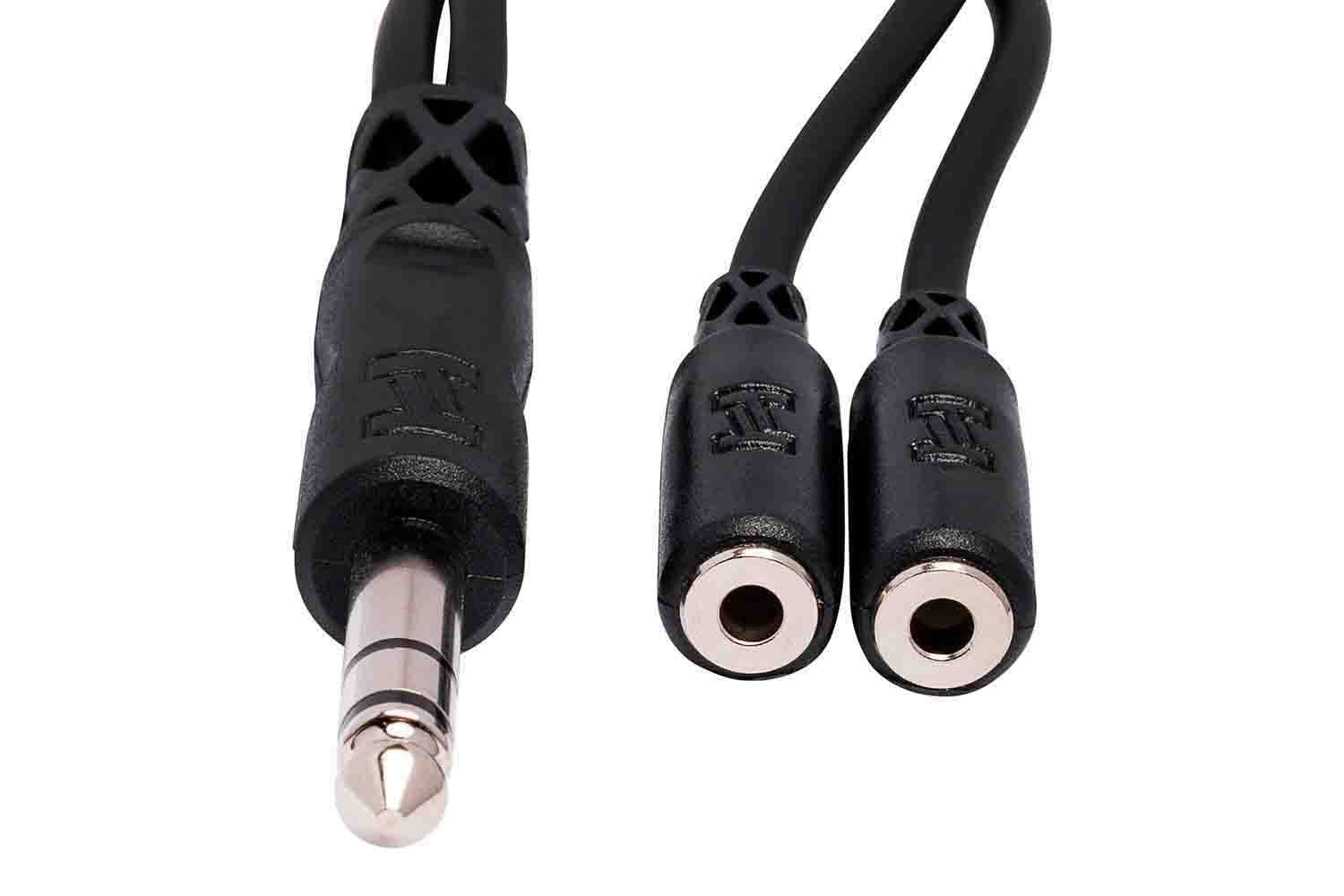 Hosa YMP-234 Y Cable, 1/4 in TRS to Dual 3.5 mm TRSF - Hollywood DJ