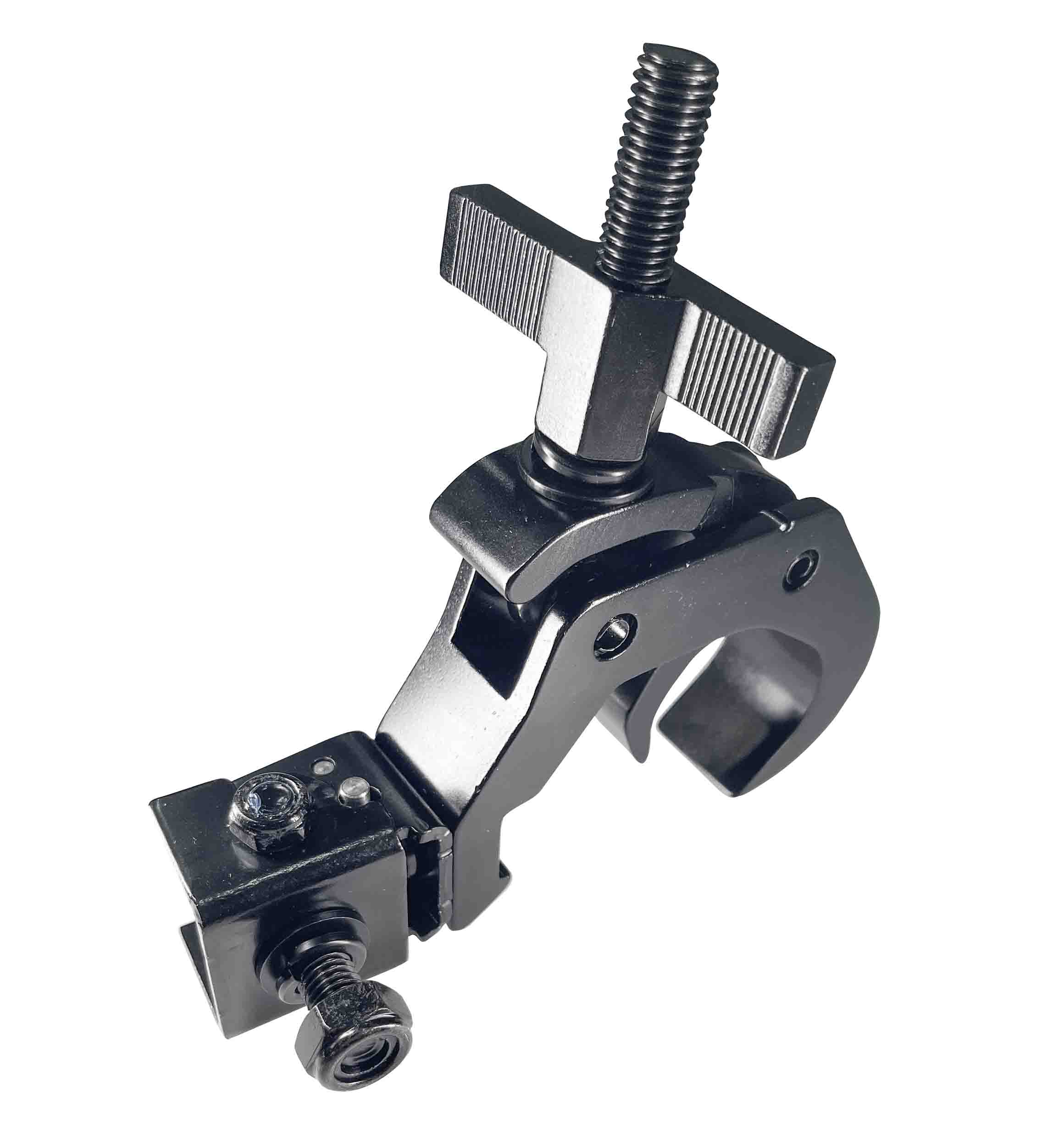 ProX T-QFC12X4, 4 Set Quick 90º Folding Clamp Adapters with T-C12 Truss Clamp 2 in Diameter - Black Finish - Hollywood DJ