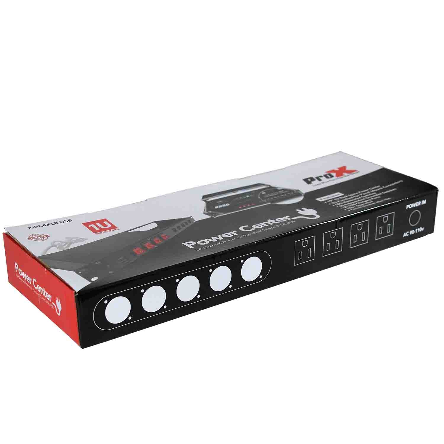 ProX X-PC4XLR-USB 1U 15 Amp Circuit 4CH Switch Panel W-2 USB and 5 Punched Space - Hollywood DJ