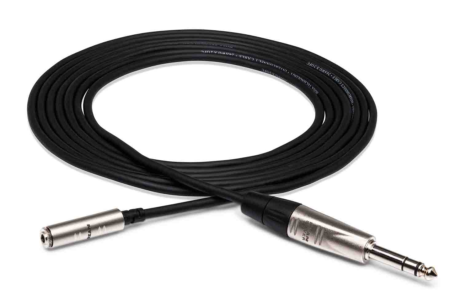 Hosa HXMS-010, 3.5mm Female to 1/4-Inch Male Pro Headphone Adaptor Cable - 10 Feet - Hollywood DJ
