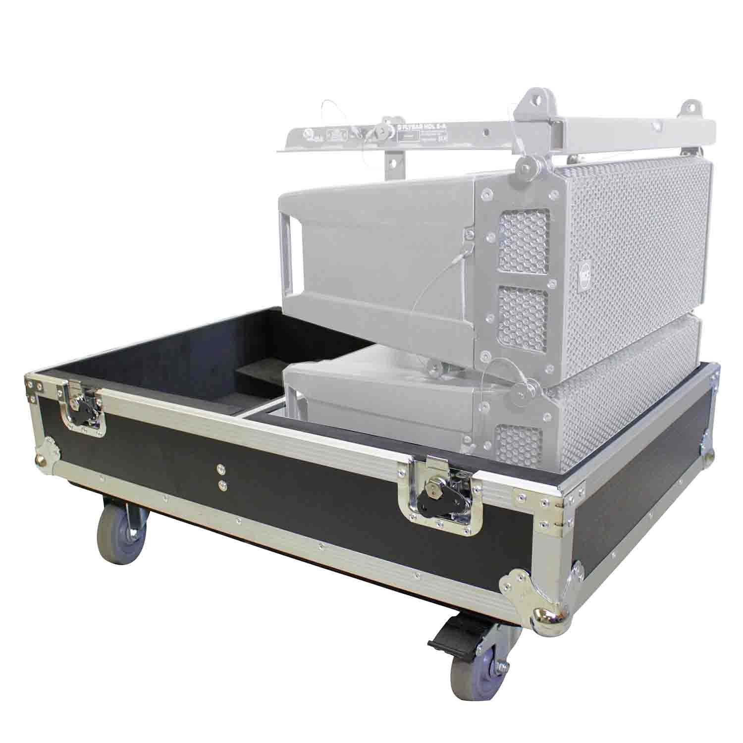 ProX X-RCF-HDL6ALAX4W, Line Array Flight Case for 4 RCF HDL6-A HDL26-A Speakers with Wheels - Hollywood DJ