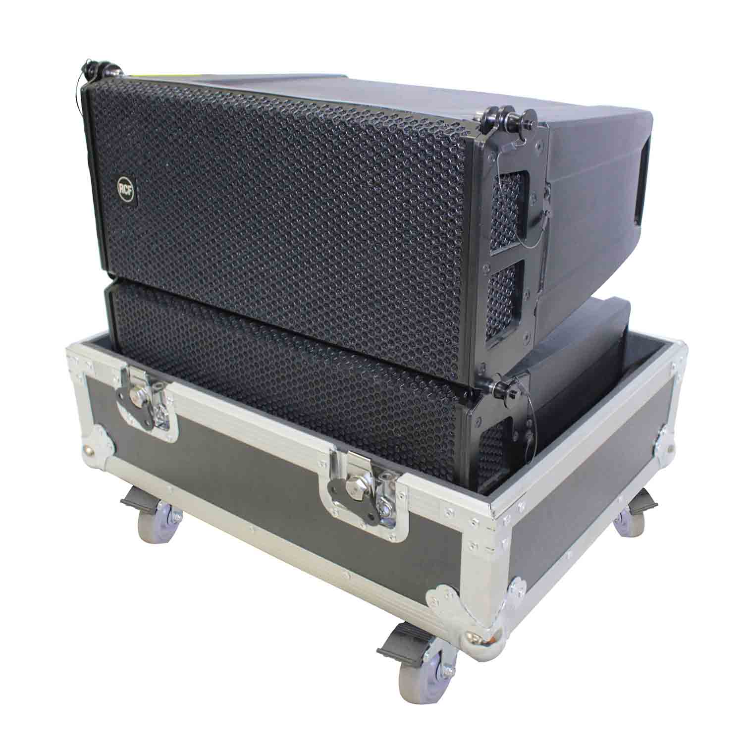 ProX X-RCF-HDL6ALAX2W, Line Array Flight Case for 2 RCF HDL6-A HDL26-A Speakers with Wheels - Hollywood DJ