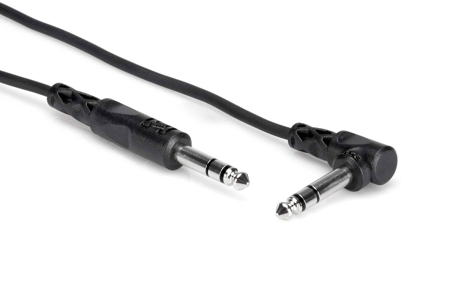 Hosa Balanced Interconnect 1/4 in TRS to Right-angle 1/4 in TRS - Hollywood DJ