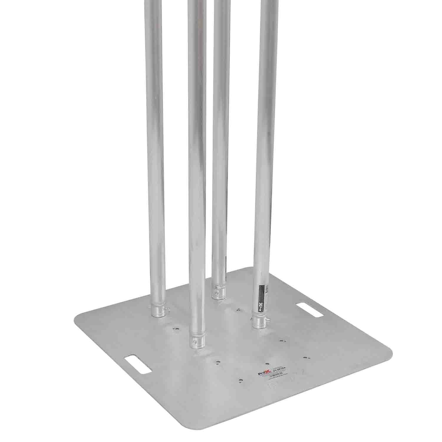 ProX XT-S4X656TOTEM 6.56 Feet Totem Package with 12in Top Plate, 30in Base Plate and Four 2 Meter F31 Tubes with White Scrim Cover - Hollywood DJ