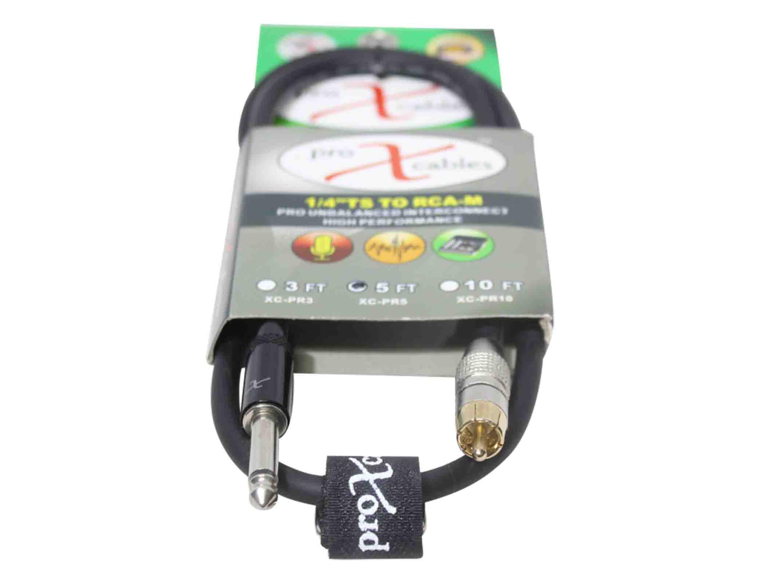 Prox XC-PR05 Unbalanced RCA Male to 1/4" Male High Performance Audio Cable - 5 Feet by ProX Cases