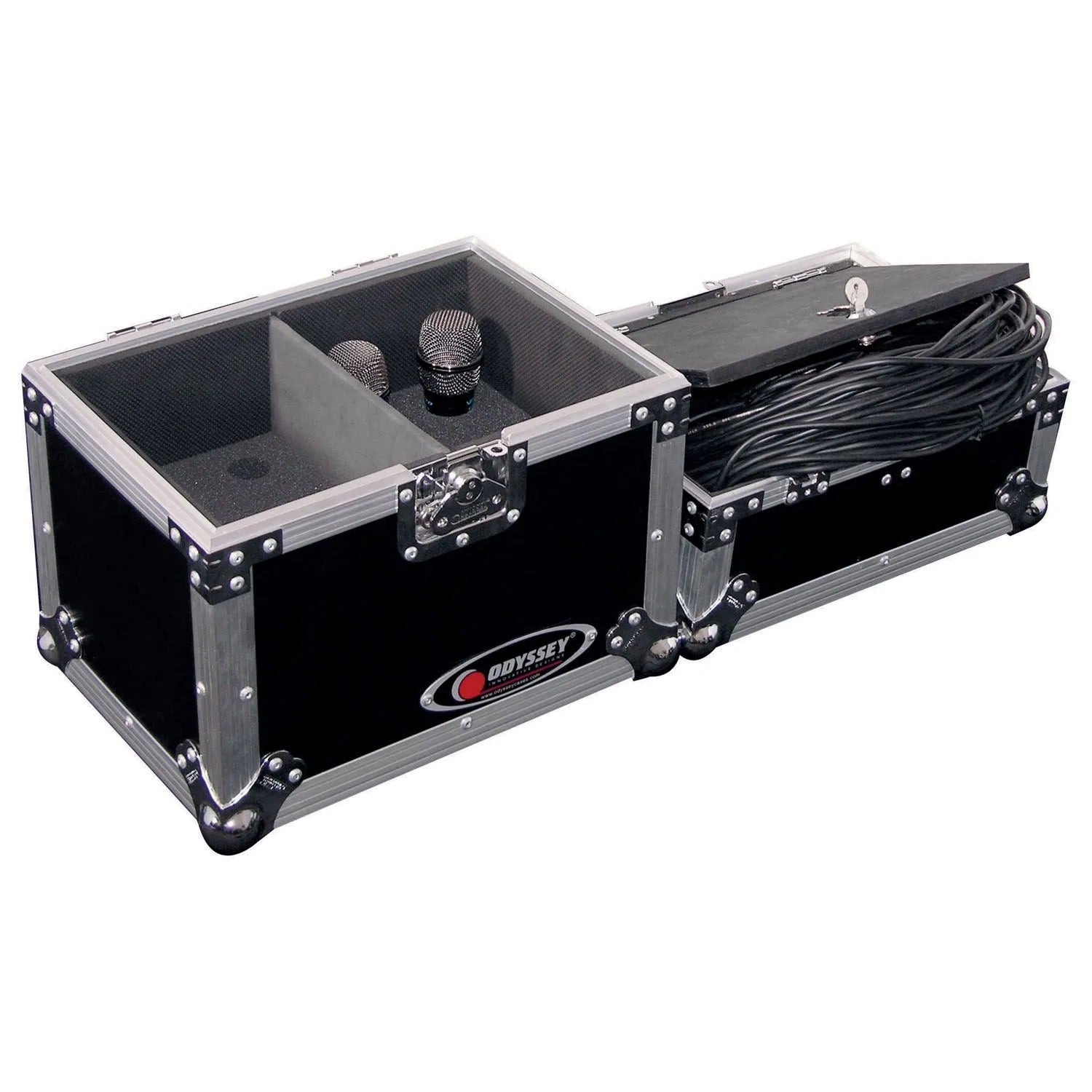 B-Stock: Odyssey FZMIC12 Handheld Microphone DJ Flight Case with Storage Compartment For 12 Microphones - Hollywood DJ
