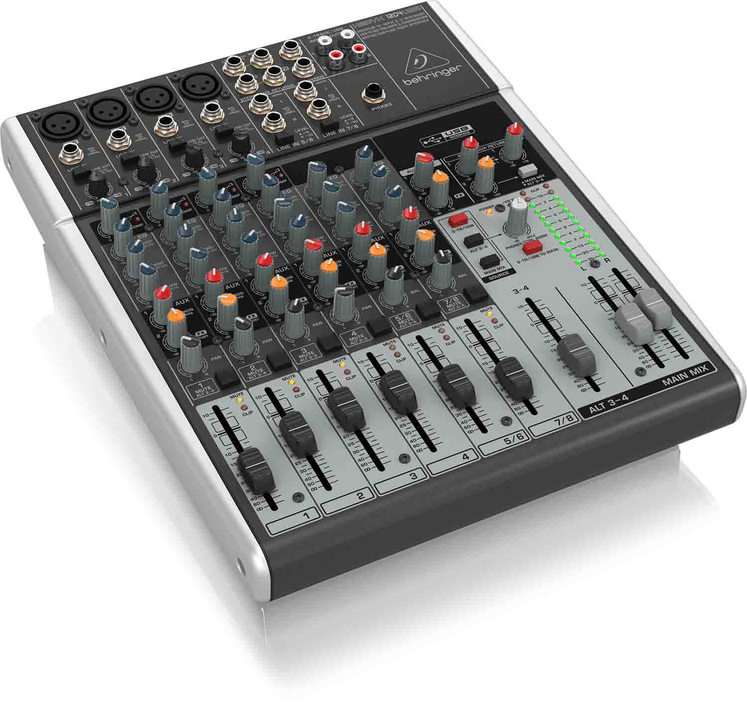 Behringer 1204USB 12-Input 2/2-Bus Audio Mixer with XENYX Mic Preamps, Compressors and USB/Audio Interface - Hollywood DJ